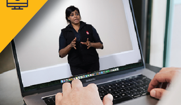St John first aid training mental health virtual classroom on laptop