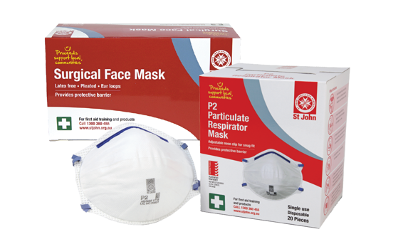 St John surgical face P2 respirator masks product