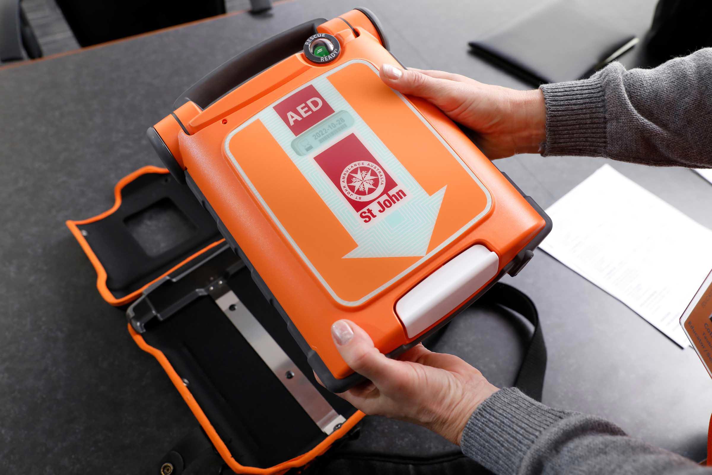 Blues Defib Machine North Central Review St John Vic